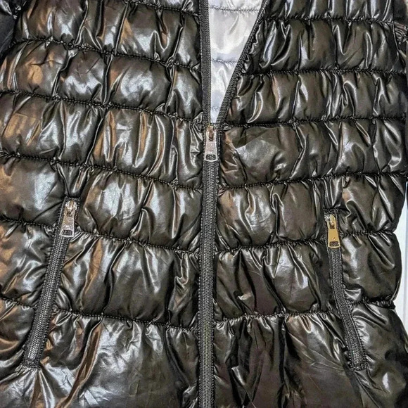 Kenneth Cole Puffer Jacket Black Warm Size Small - Picture 4 of 9